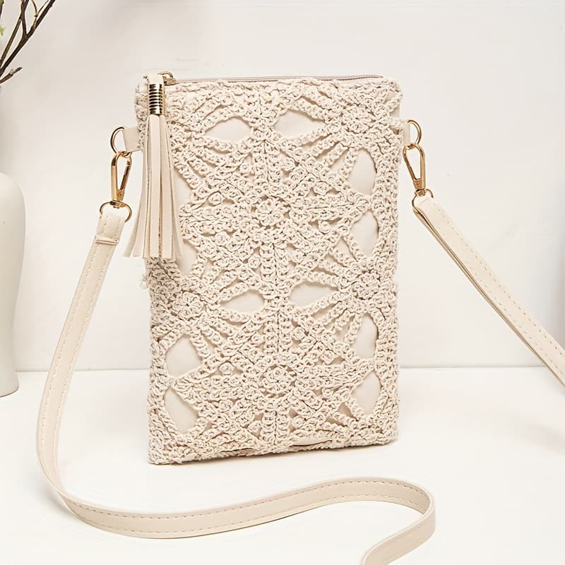 Crochet Lace Phone Crossbody Bag